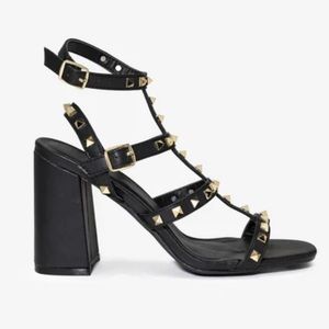 VICI Roxy Studded Strappy Block Heels